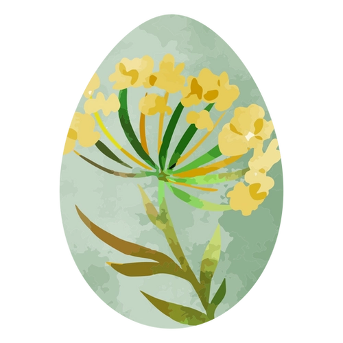 Easter Egg Watercolor Floral PNG