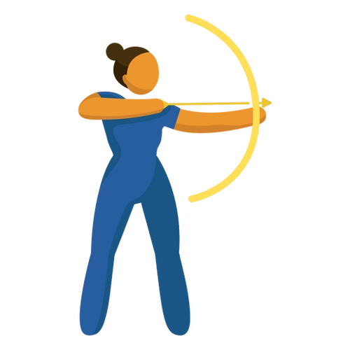 Female Archer Flat PNG Graphic