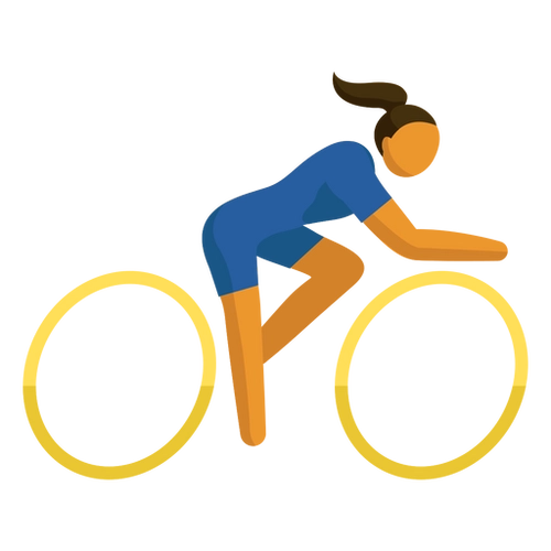 Female cycling pictogram flat design PNG