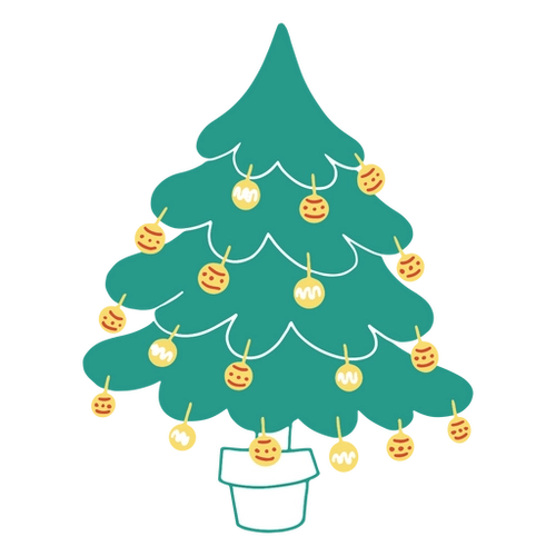 Festive Baubles Tree PNG