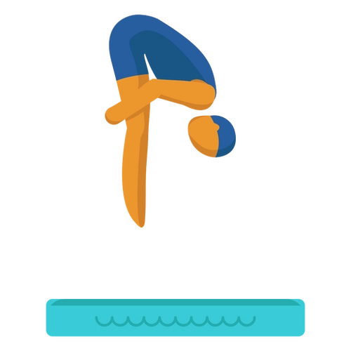 Flat Diving Pictogram Craft SVG