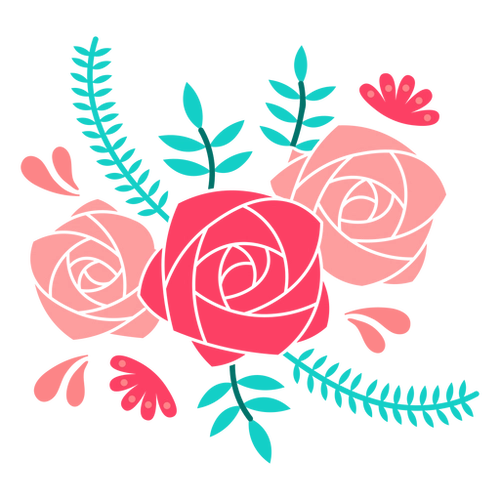 Flat Floral Vector PNG