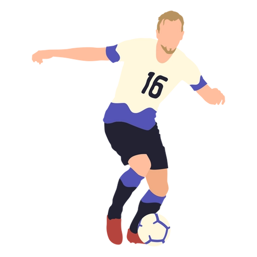 Flat Footballer PNG Sport Art