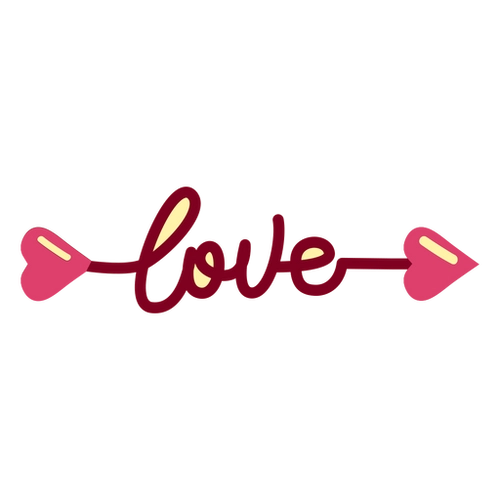 Flat Love Arrow PNG Design