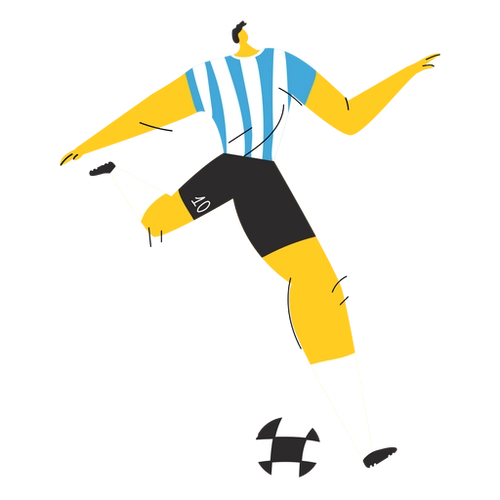 Footballer Athlete Character PNG Art