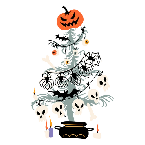 Holiday Tree Decor with Spooky Twist