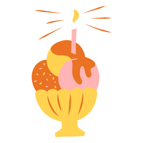 Ice Cream Flat Design PNG