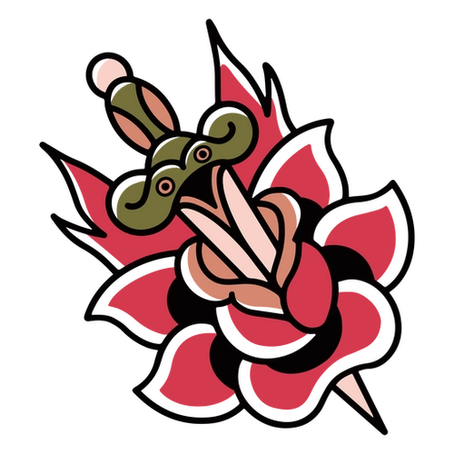 Inked Rose Blade PNG Art