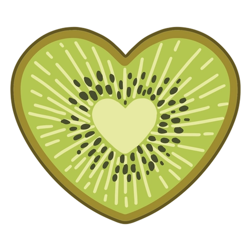 Kiwi Heart Flat PNG Veggie