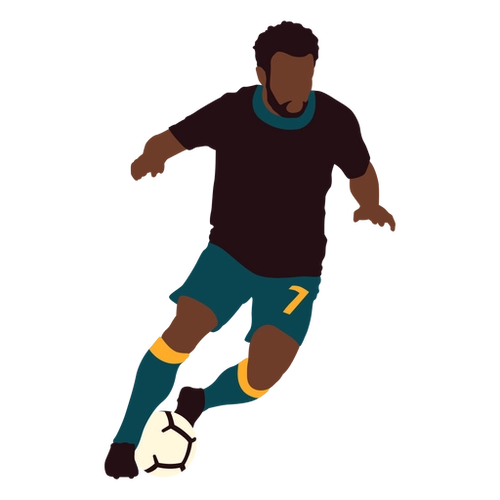 Man footballer avoiding flat sport PNG illustration