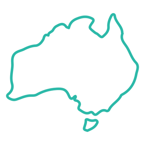 Oceania Map Stroke PNG