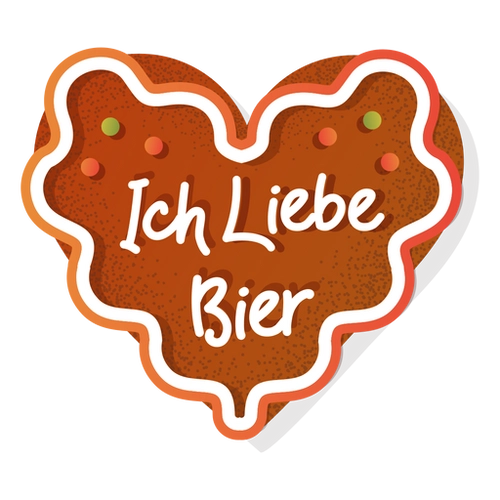 Oktoberfest Bier Heart Cookie