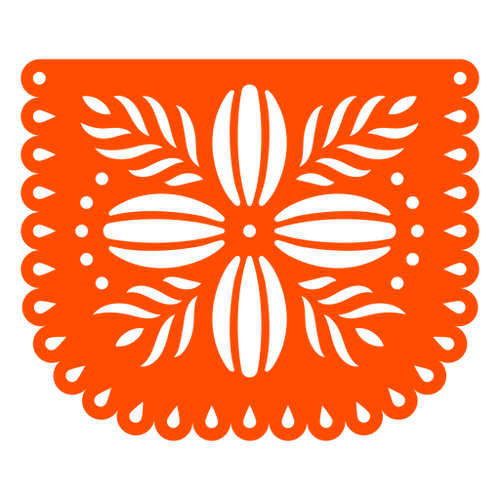 Orange Flower Papel Picado PNG Art