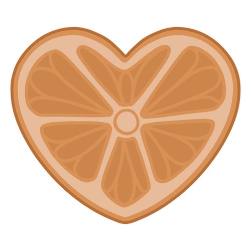 Orange Heart Flat Design