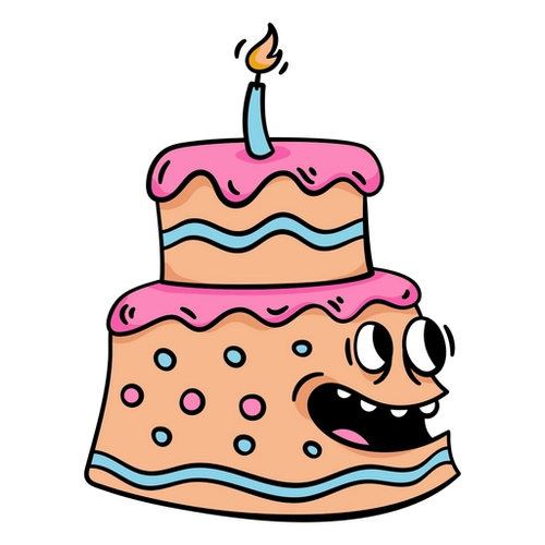 Party Cake Candle Celebration Illustration