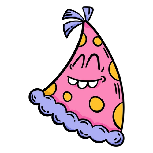 Polka Dot Cartoon Party Hat PNG Illustration