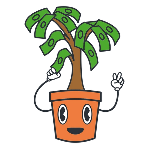 Retro Money Tree PNG