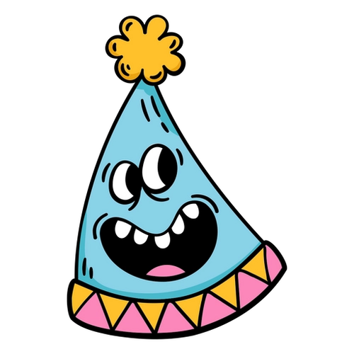 Smiling Cartoon Birthday Hat Design