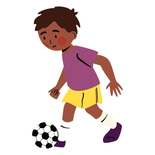 Soccer Kid Playing Ball PNG Illustration