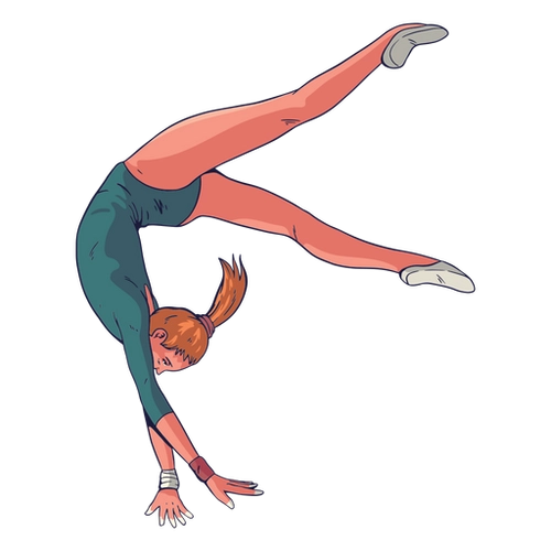 Sporty Female Gymnast Character PNG Illustration