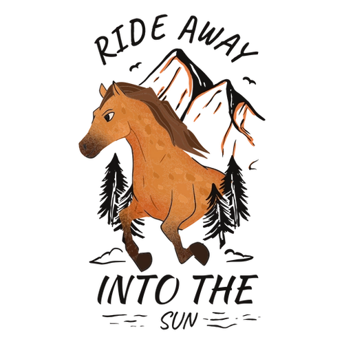 Sun Horse Ride Badge PNG