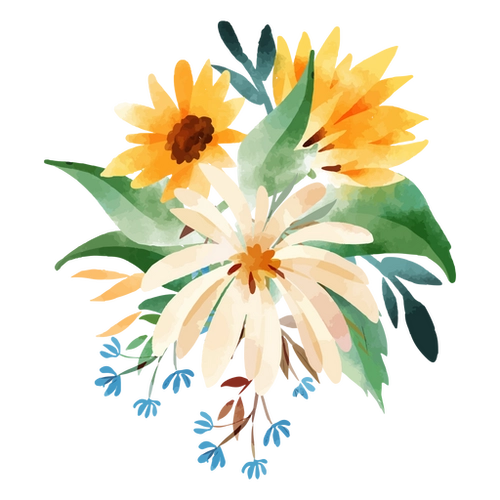 Sunflower Bouquet Watercolor PNG