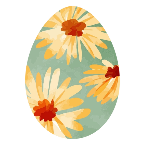 Sunflower Easter Egg Watercolor PNG