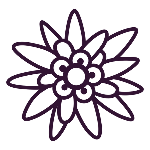 Swiss Flower PNG Stroke Design