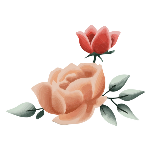 Textured Rose PNG Art