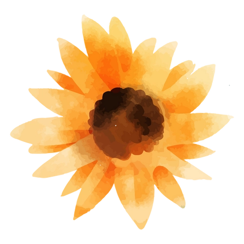 Top Sunflower Watercolor PNG