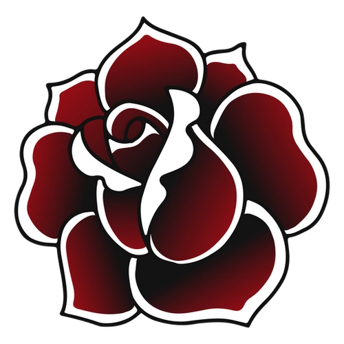 Traditional Red Rose Tattoo PNG