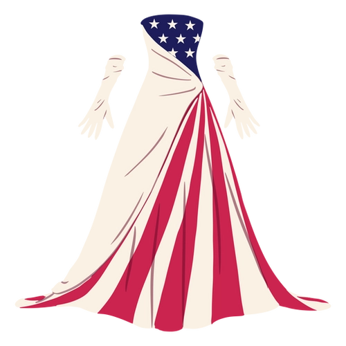 USA Flag Dress PNG Design