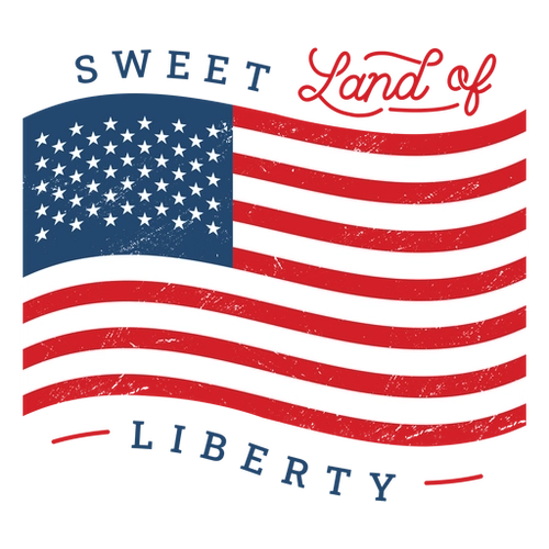 USA Flag Quote Badge PNG