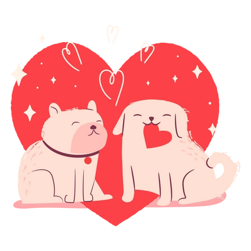 Valentine's Dog Love PNG