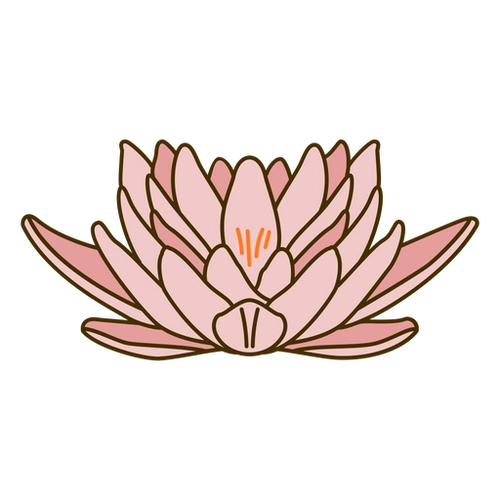 Vibrant Lotus Stroke Floral PNG Design