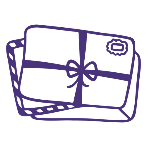 Violet present box ribbon bow PNG Illustration