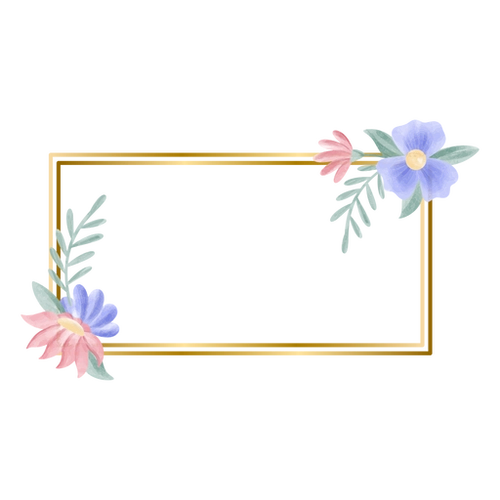 Watercolor Floral Frame PNG