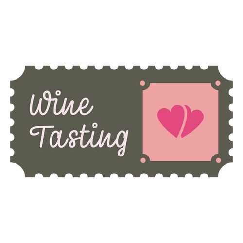 Wine Taste Heart Stamp PNG