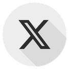 X Twitter logo on grey circle