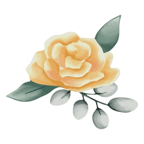 Yellow Rose Textured PNG Art